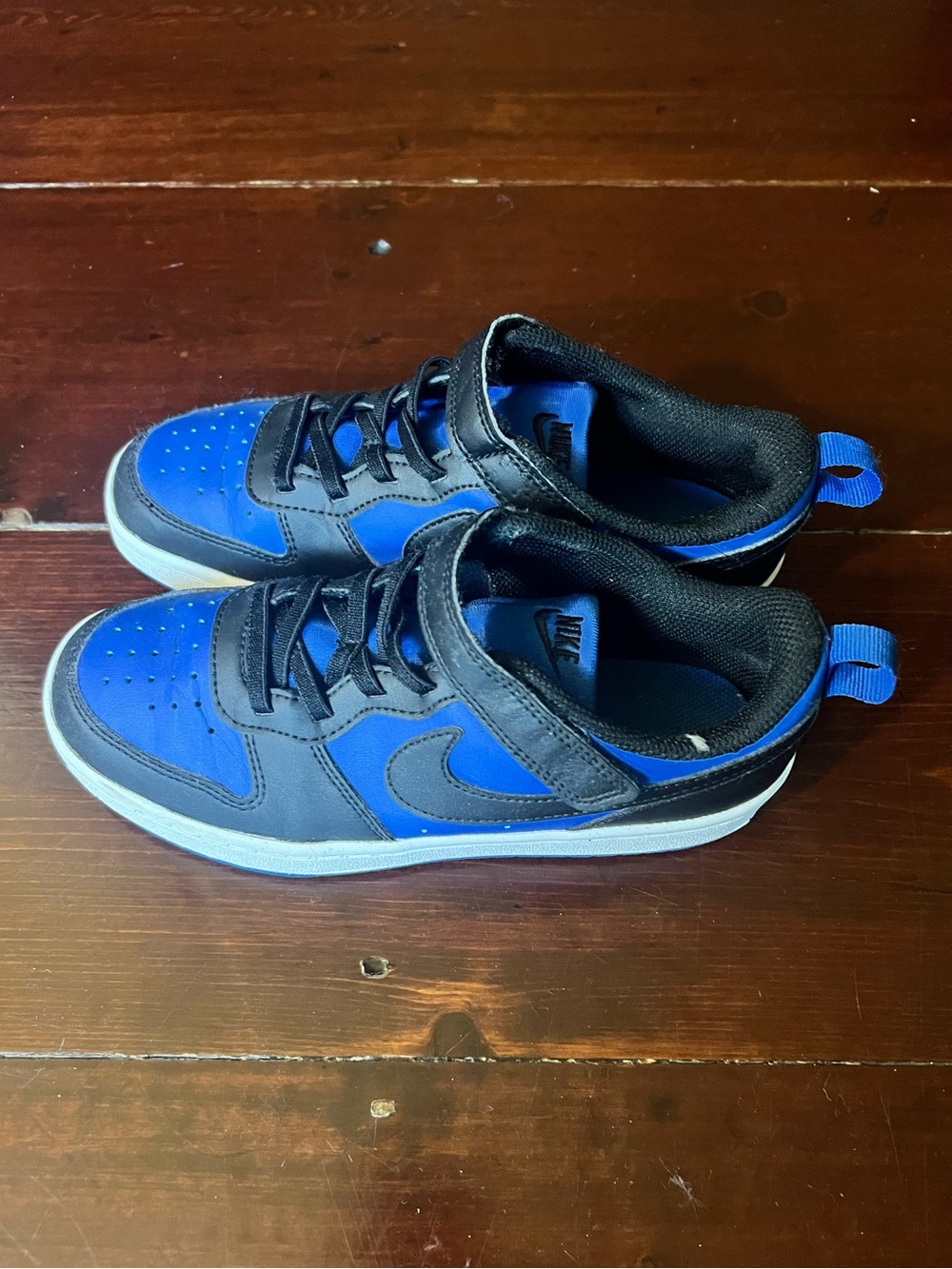 Nike Court Kids' Royal Blue and Black Low-Top Sneakers size 2.5 big kids